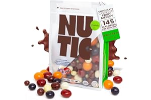Nutic Chocolate Covered Fruit Medley - 2 Lb, Made in USA, All-Natural Ingredients, Dried Apples, Apricots, Blueberries, Cherries & Cranberries Coated in Chocolate, Ideal for Snacks - (Pack of 1)