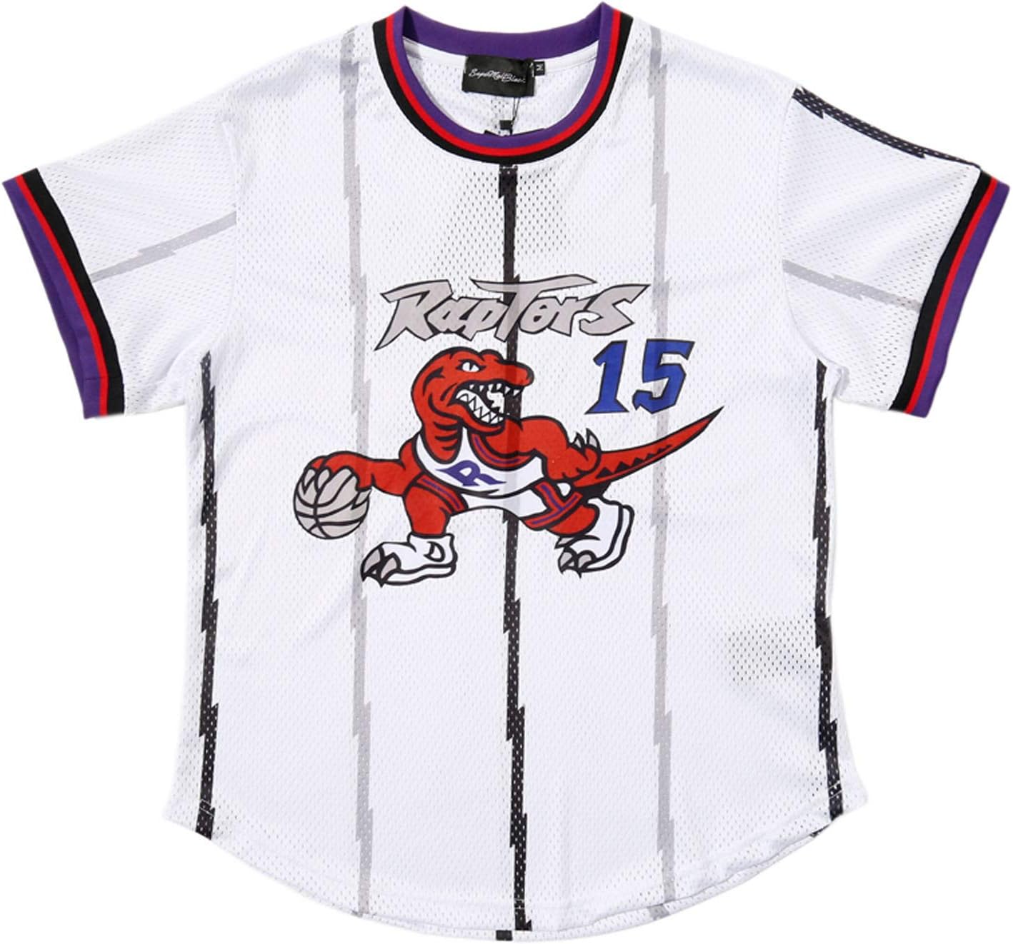 Toronto Raptors Vince Carter 15# Retro Jersey Basketball Training Suit Men's Short Sleeved T-Shirt, Training Tops Sport Ment Shirts