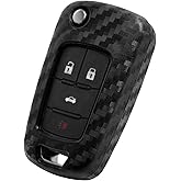 WORCAS Key Fob Case Carbon Fiber Pattern Silicone Cover Compatible with Buick Allure Allure Cascada Enclave Encore Lacrosse Regal Verano Universal Button Keyless Entry Remote