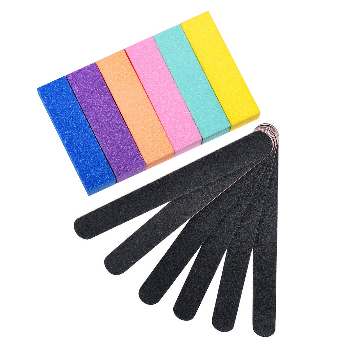 Nail Files and Buffer, TsMADDTs Professional Manicure Tools Kit Rectangular Art Care Buffer Block Tools 100/180 Grit 12Pcs/Pa : Beauty