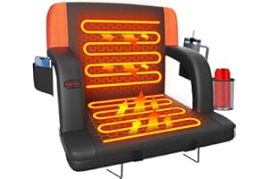 Suteck Dual-Sided Heated Stadium Seats for Bleachers with Back Support, Portable Heated Bleacher Seat with Backrest, 3 Heat Levels, 5 Pockets – Ideal for Outdoor Stadiums and Events