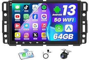 JERQRY 4Core+64GB Car Radio for Chevy Silverado Tahoe Suburban 2007-2013: 8" HD IPS Touch Screen Head Unit Stereo with Wireless Carplay Android Auto GPS 5GWiFi Bluetooth5.0 SWC/Camera/FM