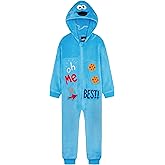 Get Trend Elmo Cookie Monster Fleece One-Piece Pajamas Jumpsuit Boys, Girls Toddlers, Sesame Street Sleepwear, Gifts for Kids