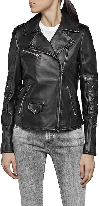 replay leather jacket womens