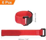 sourcing map 6Pcs 8" Red Nylon Battery Straps Hook Loop Fastening Tie for RC view 2