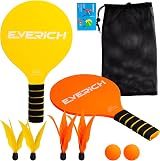 INPODAK Beach Bat and Ball Set Kids Wooden Paddle Ball Beach Racket Set view 4
