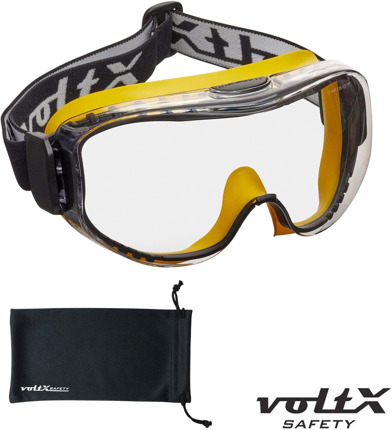 voltX DEFENDER ULTRA indirect ventilated Safety Goggles, CLEAR lens with snug fitting seal and buckle adjustable headband - Image 3