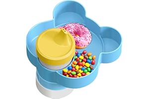 BLUEORIGIN Car Seat Tray - Convert Cup Holder to Snacks, Toys Tray for Kids Travel, 360 Rotatable (Blue)