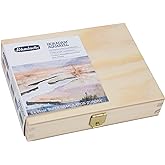 Schmincke - HORADAM&reg; AQUARELL, Super-Granulation Set Tundra, 5 x 15 ml tubes, 74 850 097, wooden box, very strong granulating colors, finest, supergranulating watercolors