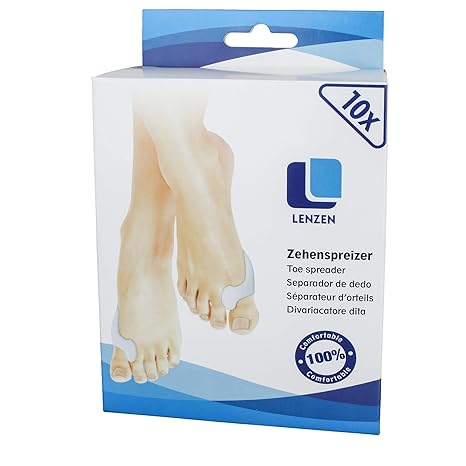 10x Hallux Valgus Zehenspreizer von Lenzen - super weich, komfortabel und von hoher Lebensdauer, BPA frei