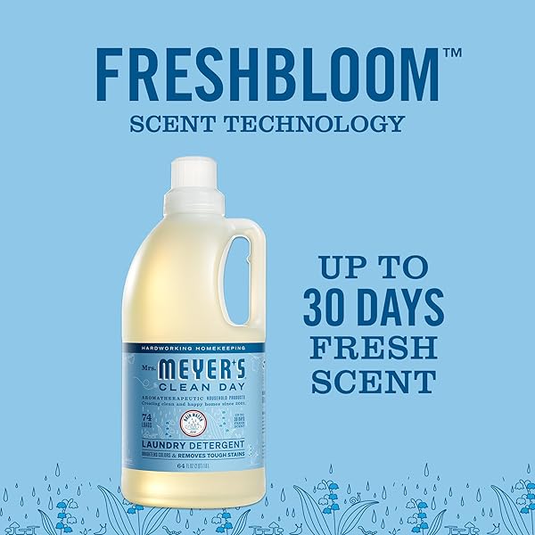 MRS. MEYER’S CLEAN DAY LAUNDRY DETERGENT, RAIN WATER SCENT, 64 OUNCE BOTTLE