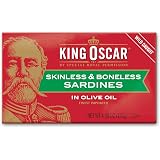 King Oscar Skinless & Boneless Sardines , Olive Oil, 4.38 Ounce, Pack of 12