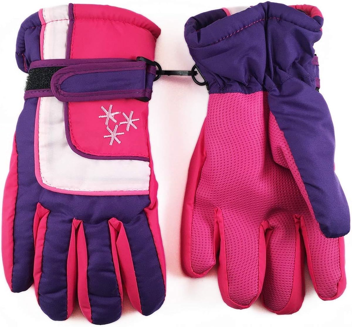 Insulated Winter Cold Weather Ski Gloves for Kids (Boys and Girls) Waterproof Windproof (Purple): Clothing