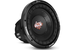 Lanzar 10in Car Subwoofer Speaker - Black Non-Pressed Paper Cone, Stamped Plastic Basket, Dual 4 Ohm Impedance, 1200 Watt Pow