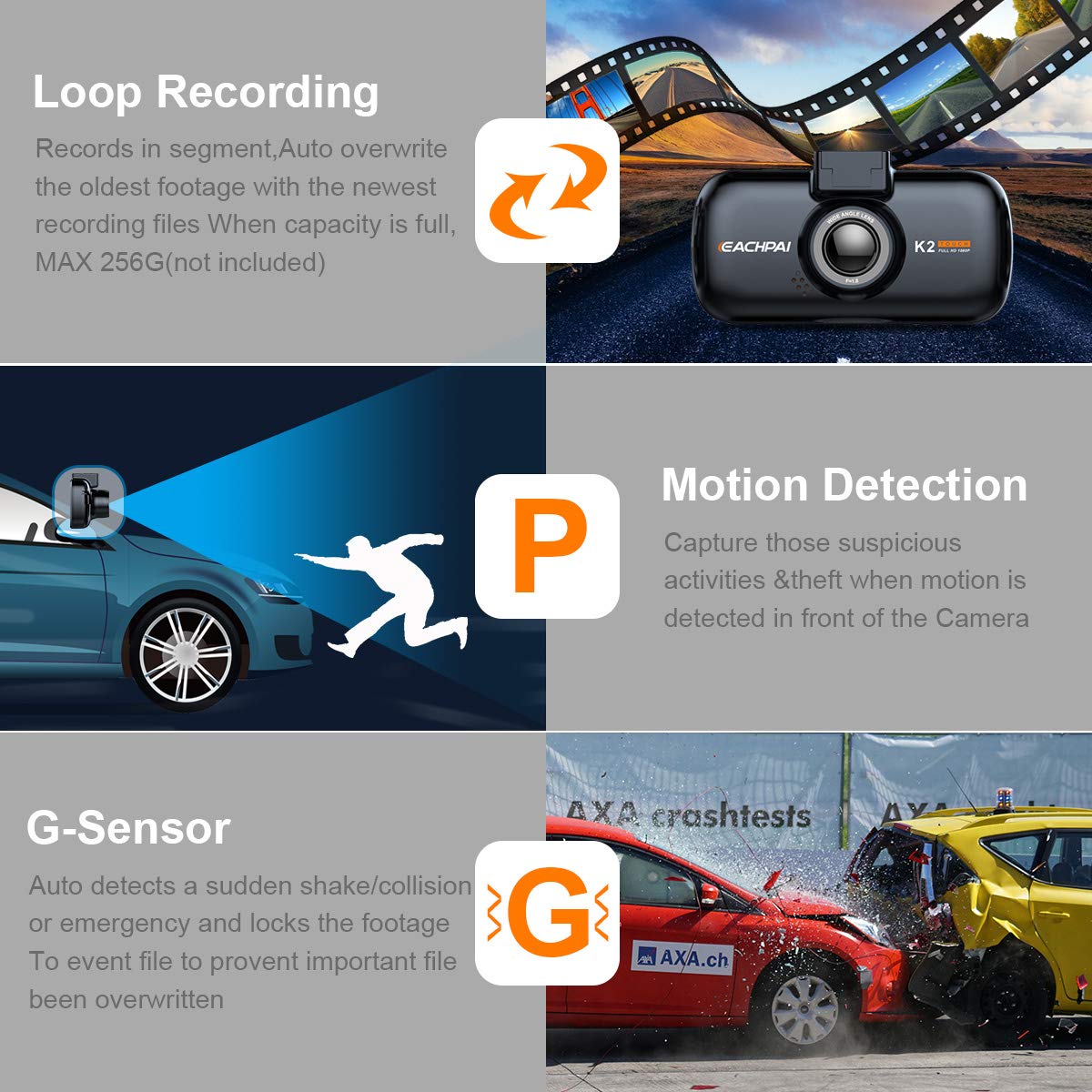 Car Dash Camera,EACHPAI K2 3\