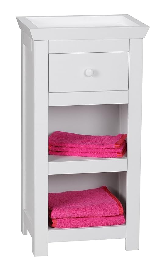 Wohnling Badezimmer Wohn- Regal 77 x 40 x 30 cm mit Schublade und