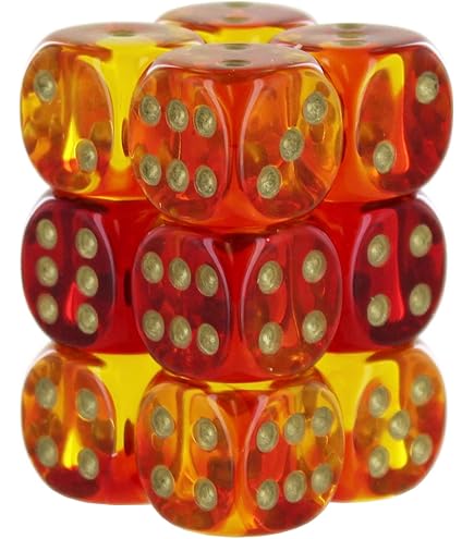 Chessex Vortex Orange & Black DND Dice Set - 12 Polyhedral Dice For Dungeons & Dragons