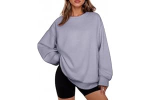 PINSPARK Womens Sweatshirt Crewneck Fleece Pullover Tops Oversized Sweat Shirts with Thumbholes Pockets Fall Outfits