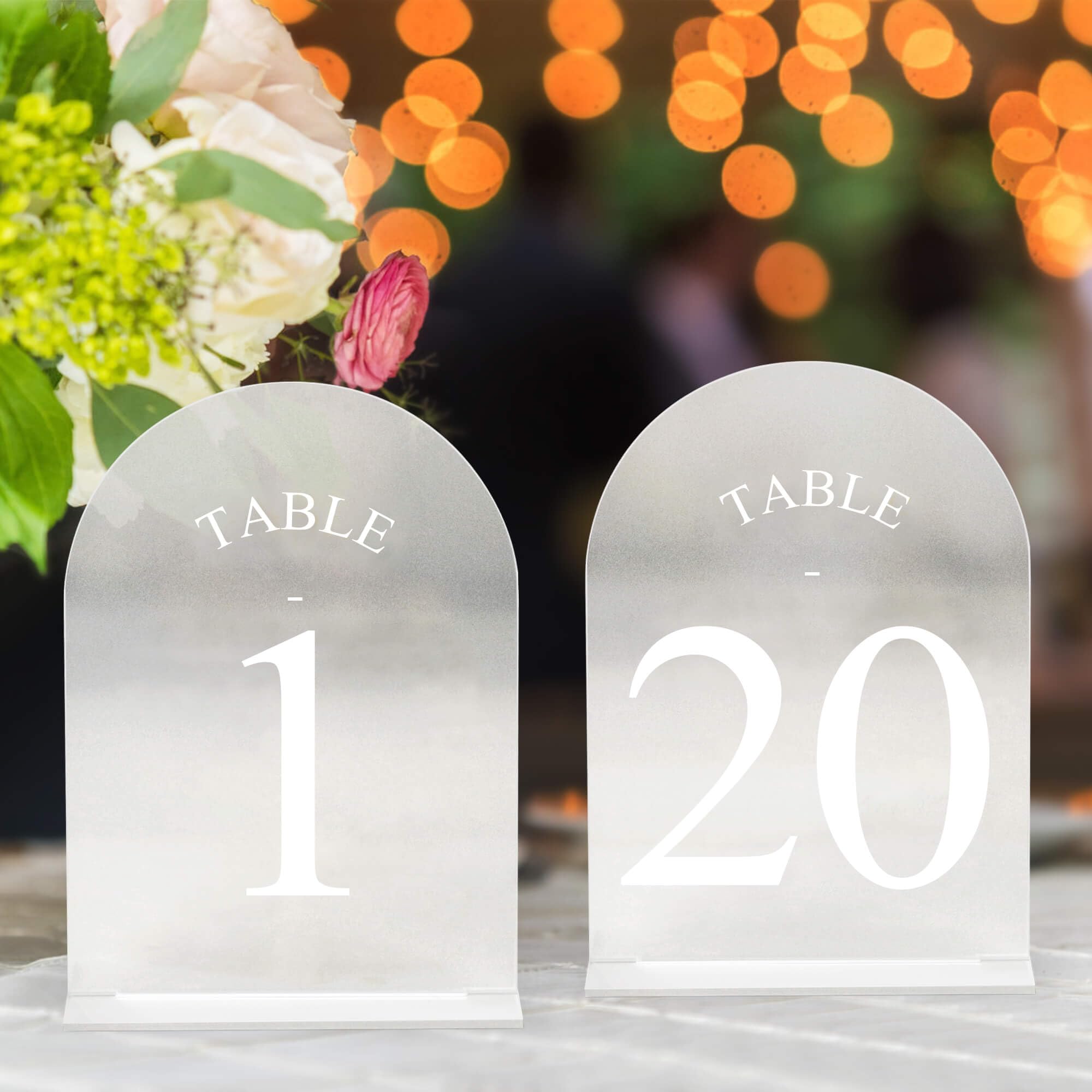 Photo 1 of 20 Pack Acrylic Table Numbers 1-20 - 5" X 7" Wedding Table Numbers for Reception, Party, Anniversary, Event