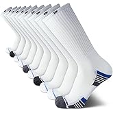 Tommy Hilfiger Mens Crew Socks - 10 Pack Moisture Wicking Cushioned Crew Running Socks for Men for Sports & Workout