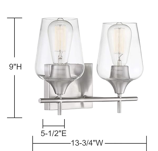 SAVOY HOUSE 8-4030-2-322 OCTAVE BOHEMIAN CLEAR GLASS BATHROOM VANITY WALL LIGHT, 2-LIGHT 120 TOTAL WATTS, 10″ H X 14″ W, WARM BRASS