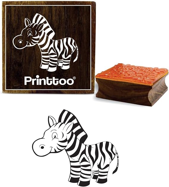 Printtoo ZebraMuster Holz Quadrat Stempel Handwerk
