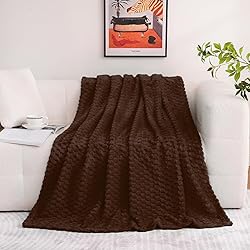 Puncuntex Brown Throw Blanket 90"×90" inches Fuzzy