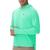 Runhit UPF 50+ Fishing Shirts for Men, Long Sleeve Sun Protection Lightweight Hoodie, UV Hiking Running Rash Guard