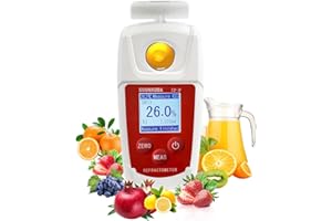 Soonkoda Digital Brix Refractometer with ATC 0-55% Brix Tester for Fruit,Juice,Drink,Beverages,Suger Content Test Measurement for Sugar Solutions Food,Brix Meter for Plants