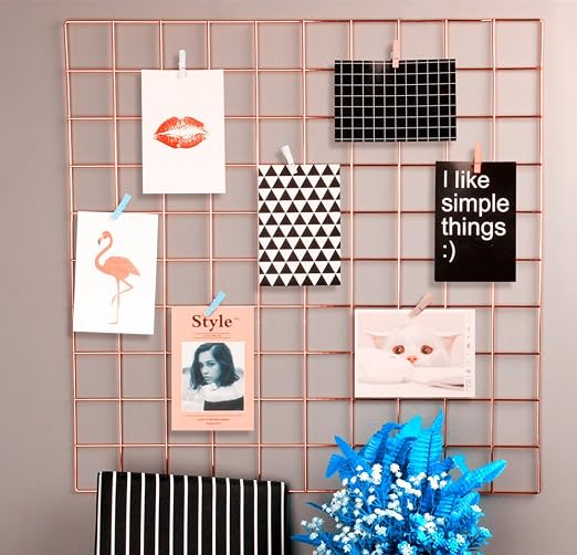 Rumcent Electroplated Bling Metal Mesh Grid Panel For Diy Wall Decor Photo Wall Organization Wall Art Display Decoration Square 1 Pcs 23 6 L X 23 6 H Rose Gold Amazon Ca Home Kitchen
