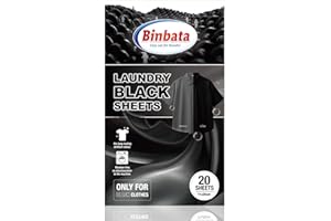 Binbata Eco Black Darkening Sheets, Renew & Repair for Black Faded Out Clothes, Biodegradable Fabric Dye Sheets, Residue-Free