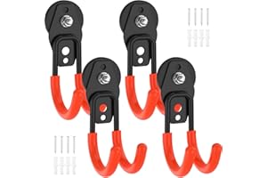LZVXTYM 4 Pack Magnetic Garage Hooks, Large Heavy-Duty Strong Magnetic Tool and Utility Hooks with Anti-Scratch Rubber Coatin