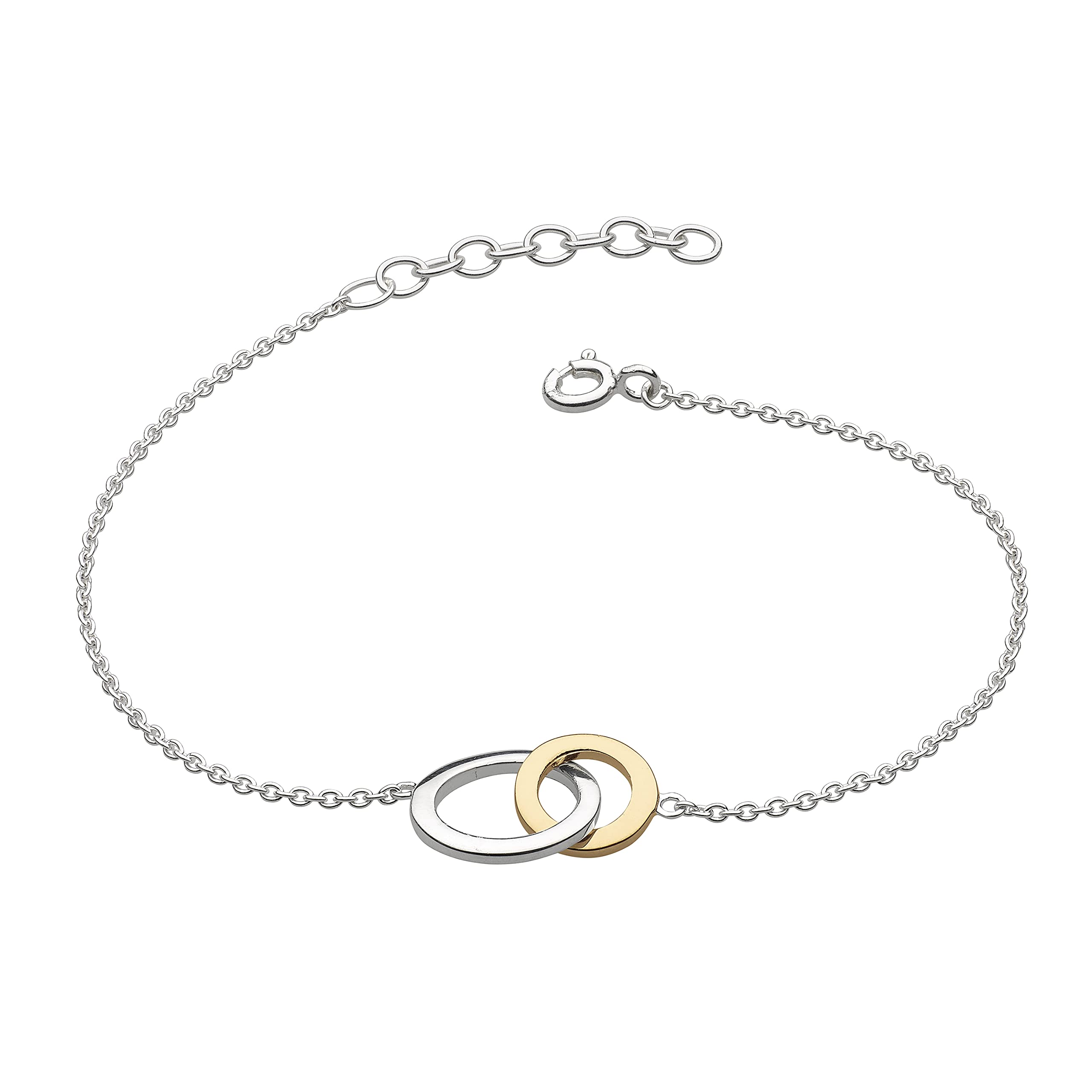 Dew Sterling Silver and Gold Plate Linked Circle Bracelet