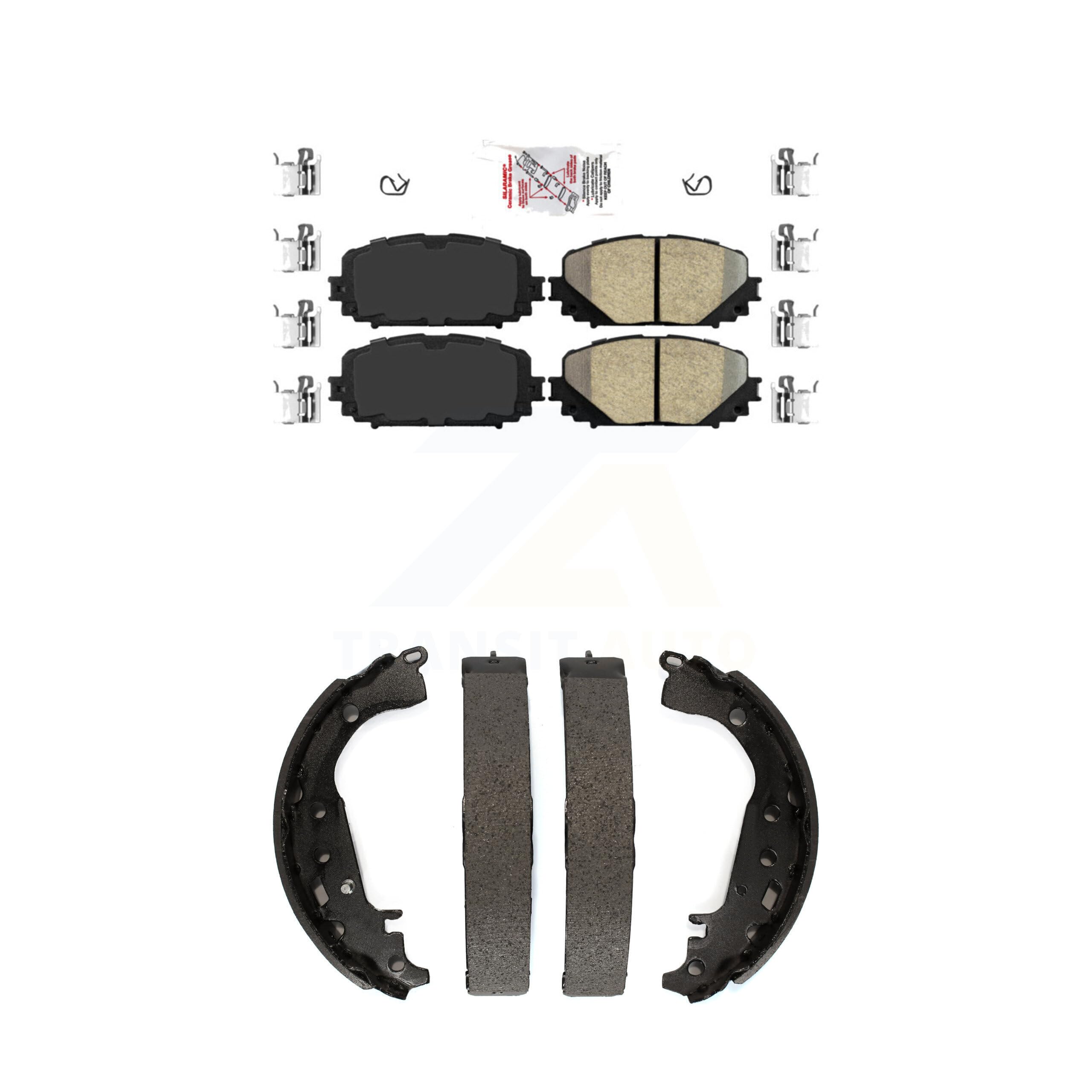 Transit Auto Front Rear Ceramic Disc Brake Pads Kit