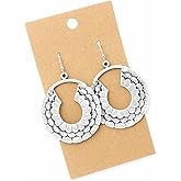 Stamped Leaf on Sterling Silver Earrings Boho Bohemian