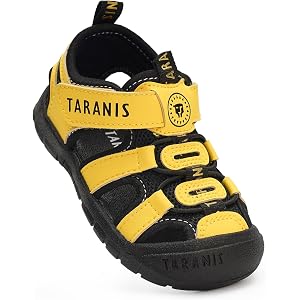 TARANIS Toddler Boys Girls Closed Toe Sandals Summer Breathable Mesh Outdoor Shoes Kids Hook and Loop Beach Water Shoes