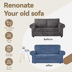 WEERRW Velvet Couch Covers for 2 Cushion Couch Sofa