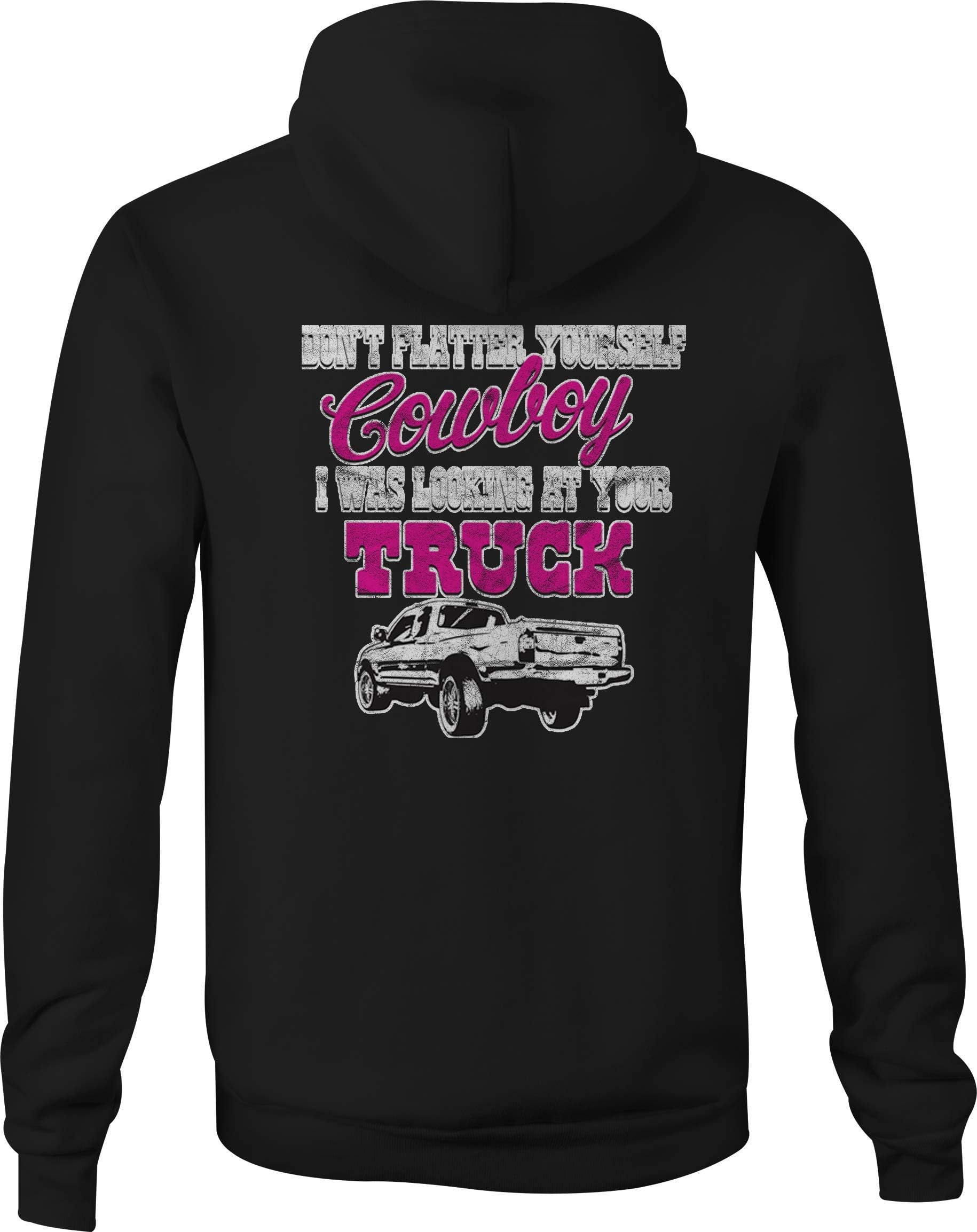 Zip Up Hoodie Cowboy Funny Truck Country Hooded Sweatshirt for Women