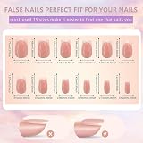 EONFAVE French False Nails 240Pcs Short Square French Tip Full Cover Kit view 6