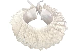 Huralona Renaissance Neck Ruffle Collar Cape Retro Tulle Ruffled Collar Clown Layered Victorian Ruffle Collar