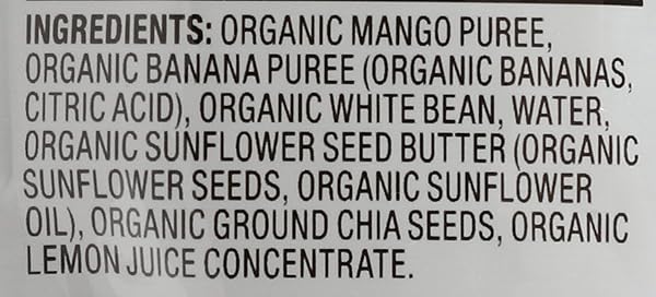 PLUM ORGANICS ORGANIC MIGHTY MANGO BANANA BEAN SUNBUTTER CHIA, 4 OZ