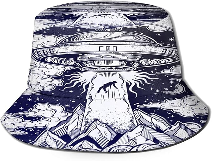 Alien Spaceship UFO Unisex Summer Bucket Fisherman Floppy Hat for