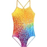 Dolxico Girls Swimsuit One Piece Bathing Suit with Adjustable Straps Cute Little Kids Swimming Suits Beach Swimwear 4T-12
