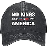 No Kings Hats Protest Sign No Kings in America Hat Cotton for Men Women We The People Political Baseball Cap Adjustable