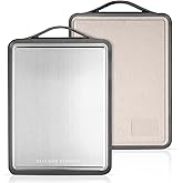 Beluxor Designs Double Sided Stainless Steel Cutting Boards for Kitchen, Large Size 17”×12”,Cutting Board for Kitchen,Food-Grade, 304 Stainless Steel and Cereal Fiber Wheat Straw PP. Non-toxic.