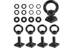 MOROINRIZ T Track Mount Tie Down Anchor for Roof Rack, M8 Heavy Duty Ring Shaped Eye Bolt, Stainless Steel T Bolt Eye Nut Tie Down Rings for Holding Bungee Cord, Ropes, Hooks