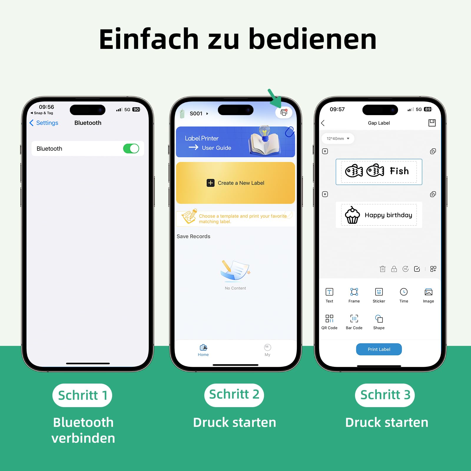 ORGSTA S001 Etikettendrucker Selbstklebend Etikettiergerät Bluetooth 2000 mAh Etikettiermaschinen Beschriftungsgerät Ettikettiergeraet Label Printer Sticker Maker Weihnachten 5