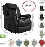 Elite Care Hainworth Leather Dual Motor Recliner Chair with Heat & Massage view 2