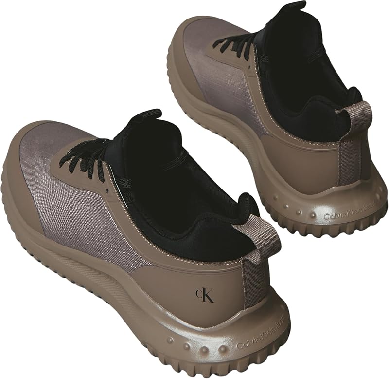 Runner Sneaker Hombre Eva Laceup Sock Mix sin Cordones, Marrón (Taupe Smog/Black), 42