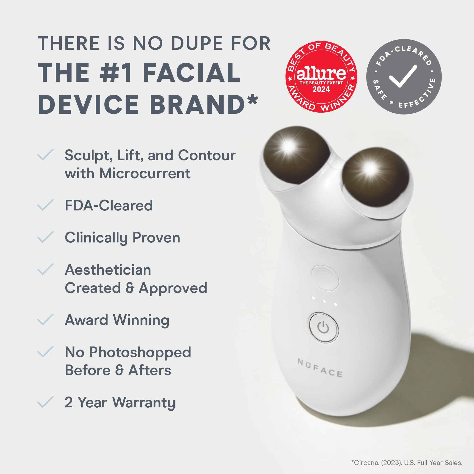 NuFACE TRINITY+ Microcurrent Facial Device Kit - FDA Cleared Face Sculpting & Neck Tightening Device to Contour Cheeks & Brows + Microcurrent Gel Activator & Silk Creme